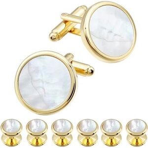 Mother-of-Pearl Tuxedo Shirt Button and Cufflink Set